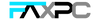 Logo with the text 'FAxPC' in a modern design with blue, black, and gray colors.